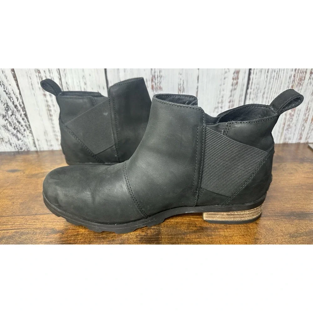 Sorel Emelie Chelsea Boot Women's 9‎ Black Leather NL2671-010 Waterproof